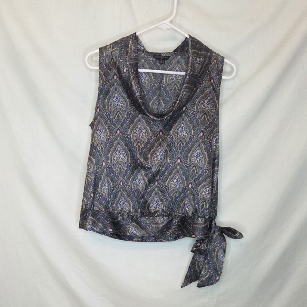 Banana Republic blouse -Small (S) -  sleeveless, drape neck, side tie at hem.
